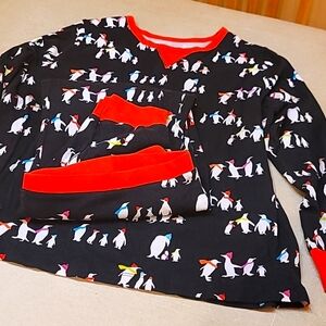 Winter Penguin Cotton Pajama Set, 1X